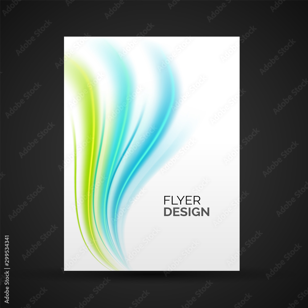 Professional Flyer, Template with abstract waves.