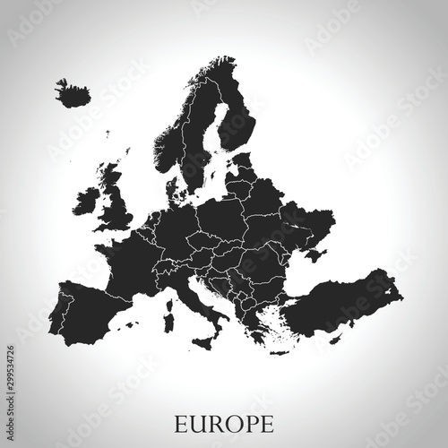 Canvas Print map of Europe