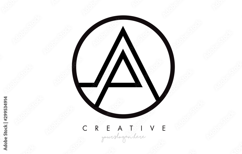 A Letter Icon Logo Design With Monogram Creative Look. Letter Circle Line Design A Letter Icon Logo Design With Monogram Creative Look. Letter Circle Line Design