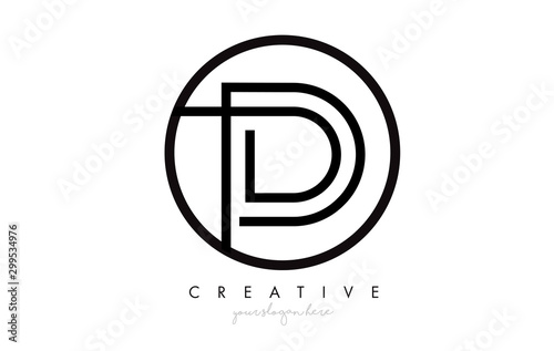D Letter Icon Logo Design With Monogram Creative Look. Letter Circle Line Design