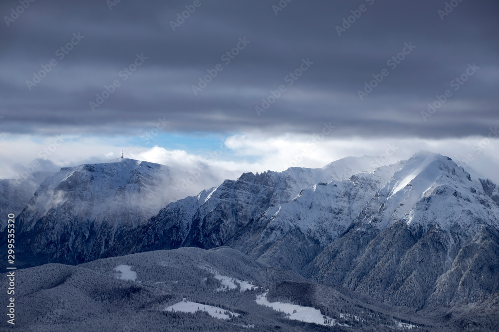 Panoramic view of Bucegi Mountains, Carpathian Mountains