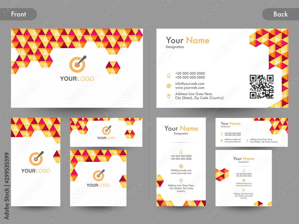Business Card or Visiting Card set with abstract design.