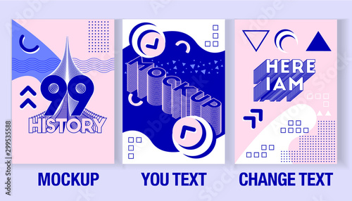 poster template set. Posters Text  Mockup 