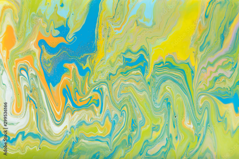 Colorful pastel marble pattern. Abstract liquid background