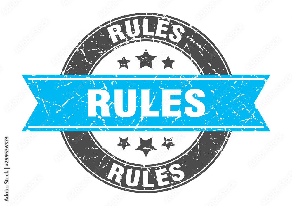 Fototapeta premium rules round stamp with turquoise ribbon. rules