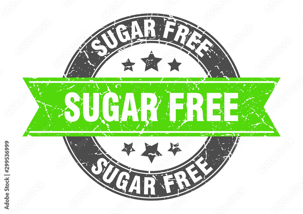 sugar free round stamp with green ribbon. sugar free sugar free round stamp with green ribbon. sugar free