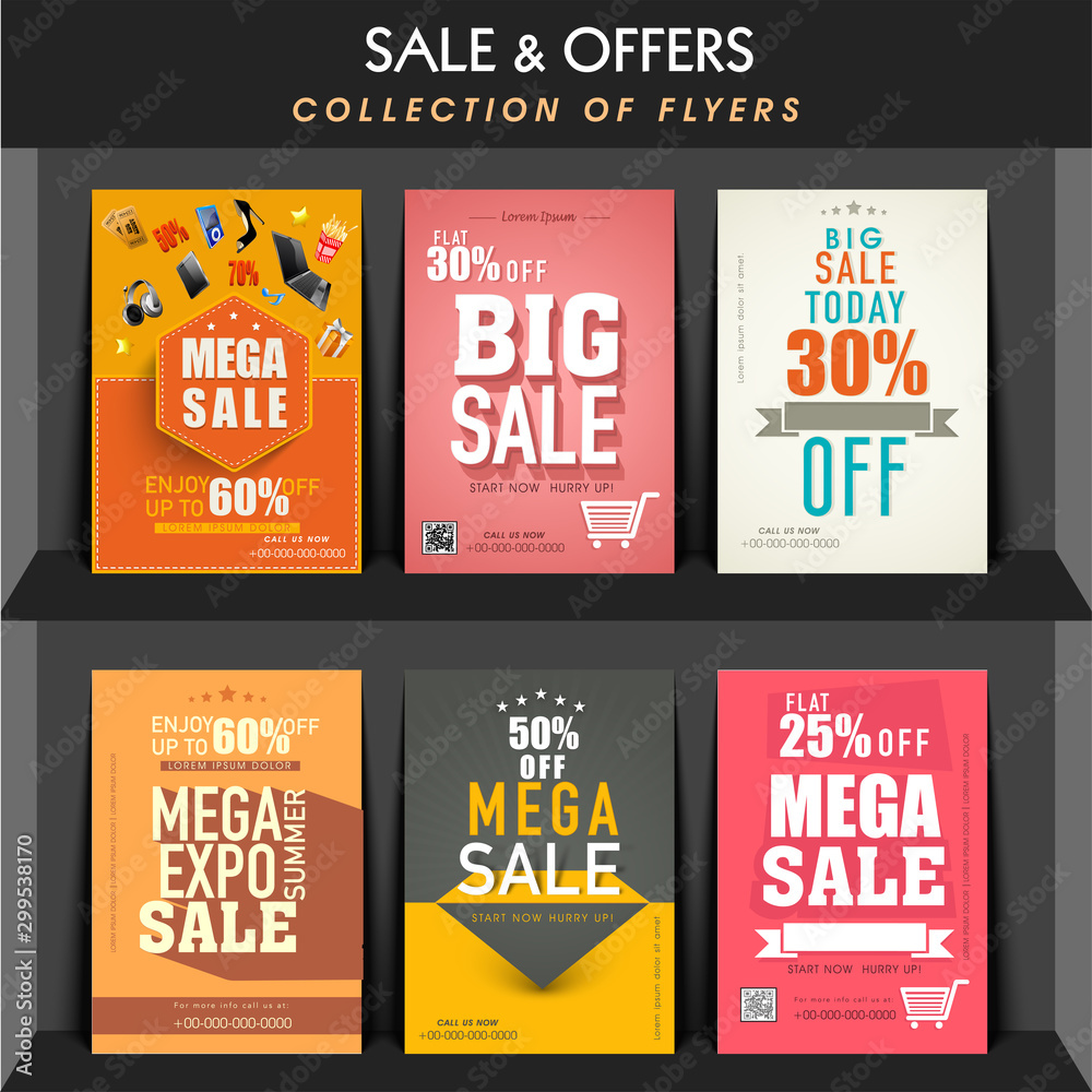 Sale and Discount Offer flyers collection.