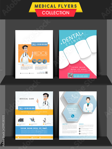 Set of different Medical flyers.