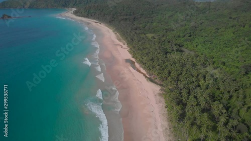 Wallpaper Mural Blue waters, palm trees and jungle from the sky, drone shot of Nacpan Beach in El Nido, Palawan, Philippines Torontodigital.ca