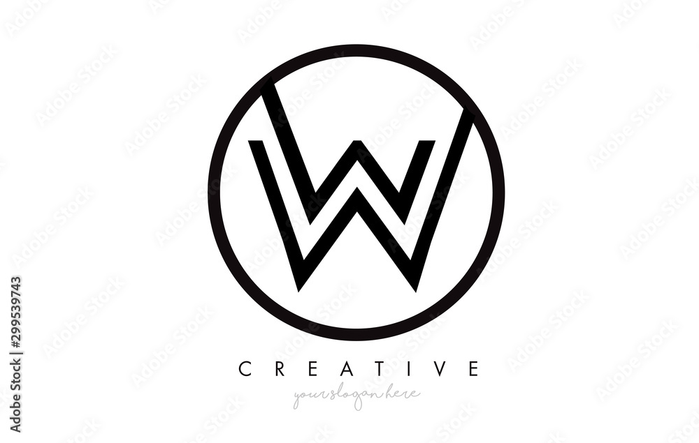 W Letter Icon Logo Design With Monogram Creative Look. Letter Circle Line Design Vector Illustration. W Letter Icon Logo Design With Monogram Creative Look. Letter Circle Line Design Vector Illustration.