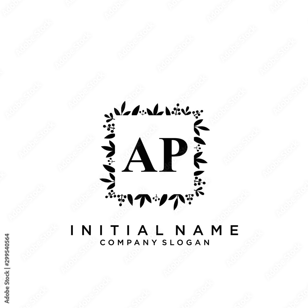 Letter AP Beauty Logo Template Vector