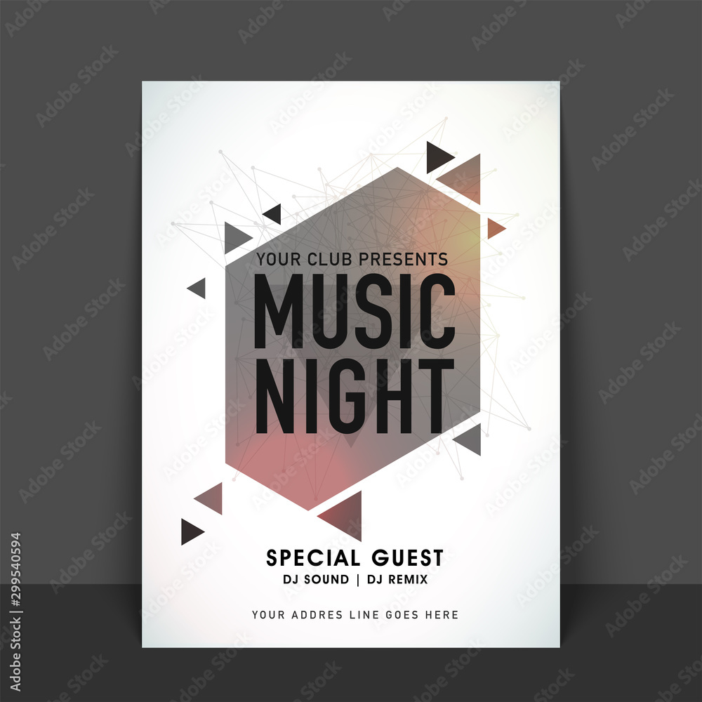 Music Night Template, Banner or Flyer. Music Night Template, Banner or Flyer.