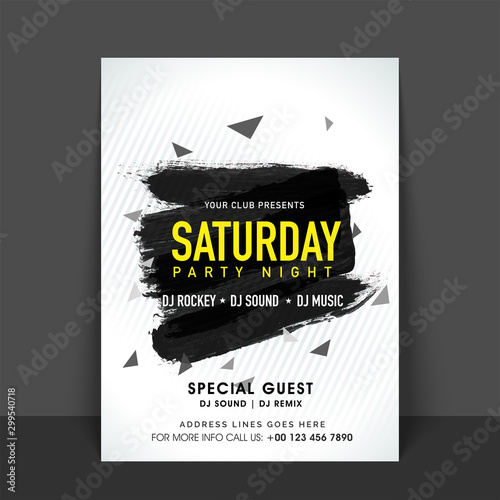 Saturday Party Night Flyer, Template or Banner.