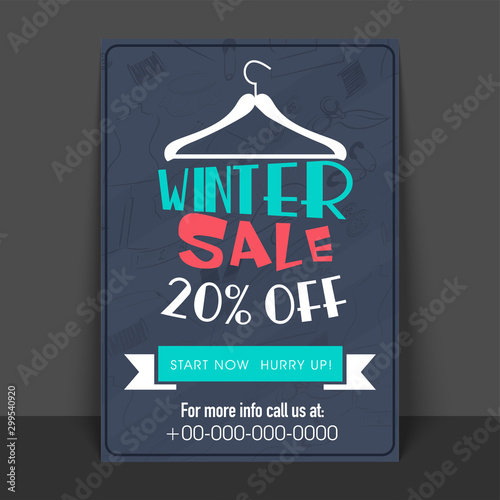 Winter Sale Poster, Banner or Flyer design.
