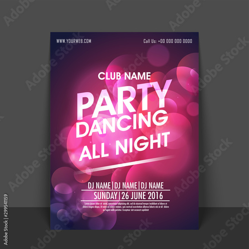 Dancing Night Party Flyer, Template or Banner.