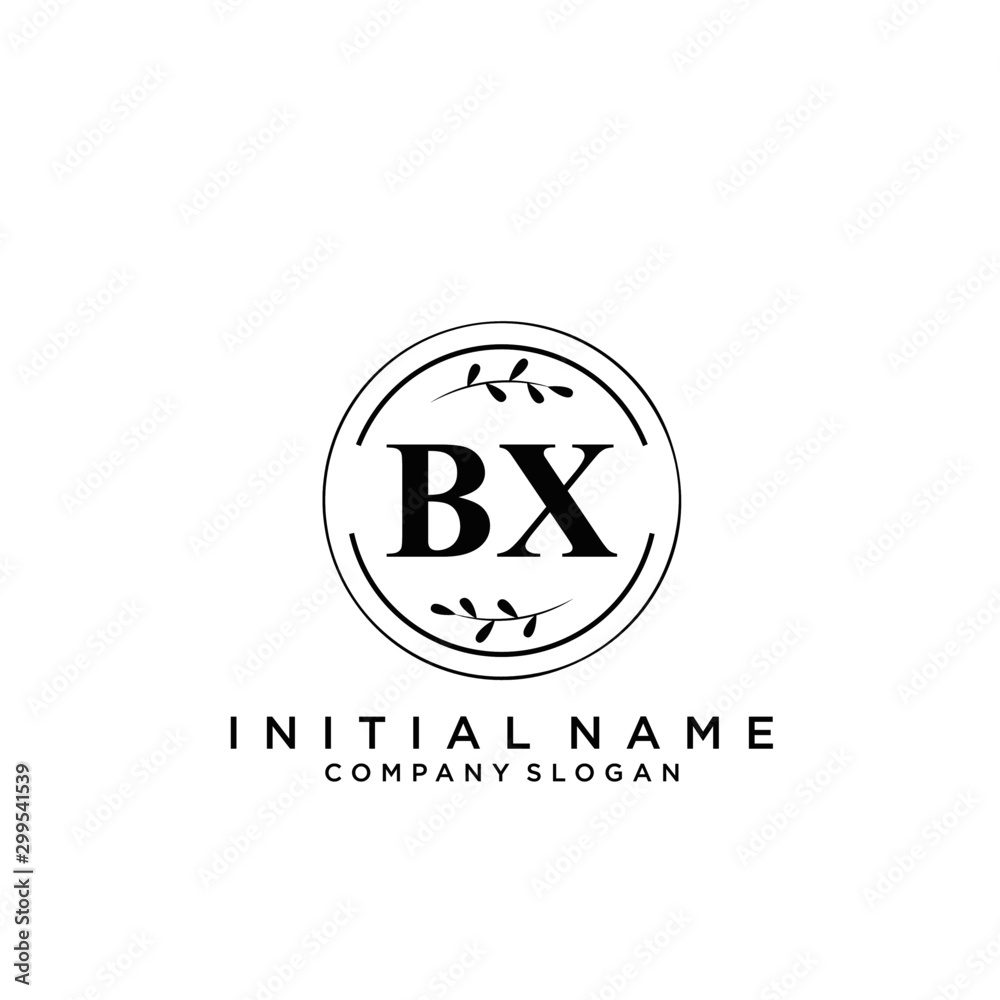 Letter BX Beauty Logo Template Vector