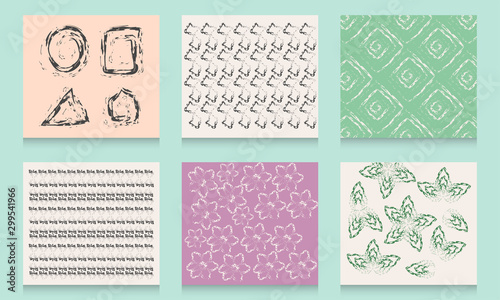 Set of six hand drawn patterns.