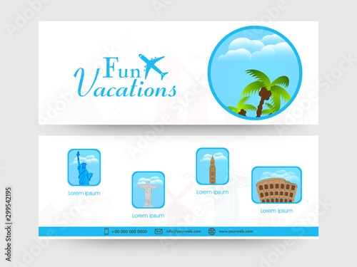 Website headers for Tour and Travel concept.