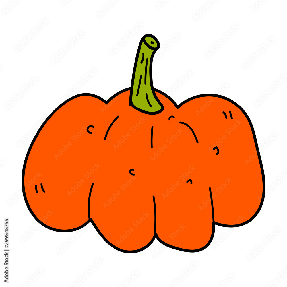 Cartoon linear doodle retro pumpkin isolated on white background. Vector illustration. Cartoon linear doodle retro pumpkin isolated on white background. Vector illustration.