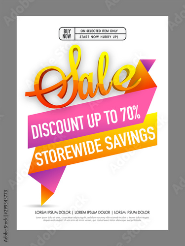 Sale poster with paper tag design.