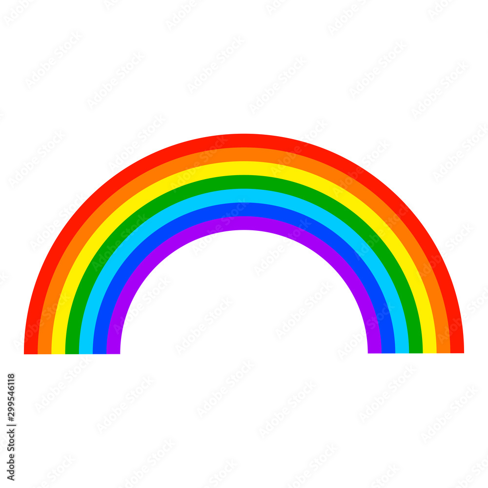 Cartoon rainbow in flat style isolated on white background. Vector illustration. Cartoon rainbow in flat style isolated on white background. Vector illustration.