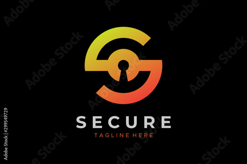 Initial Letter S Security Logo Lock Icon Vector Logo Design