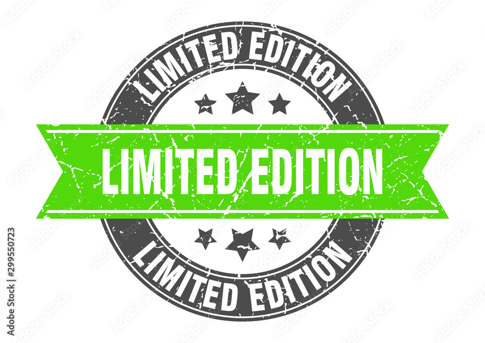 Obraz premium limited edition round stamp with green ribbon. limited edition