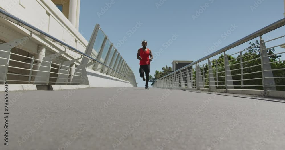 Man exercising in an urban setting