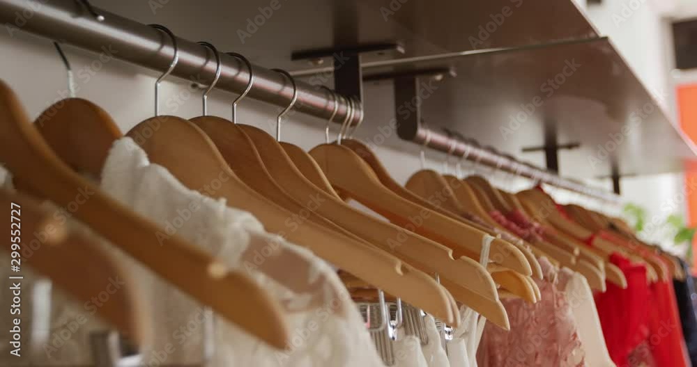 Dresses in a clothes shop