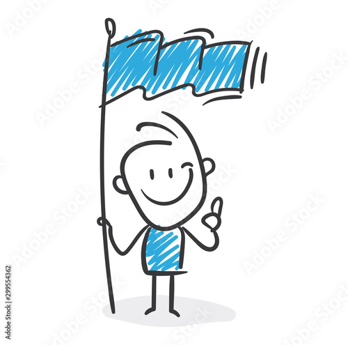 Stickman Blue: Flag, WInner. (Nr. 177)	