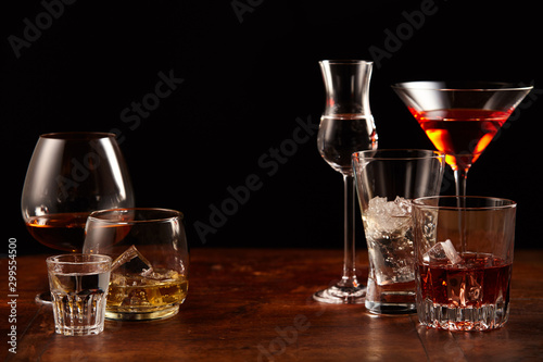 Assorted cocktails and alcoholic beverages