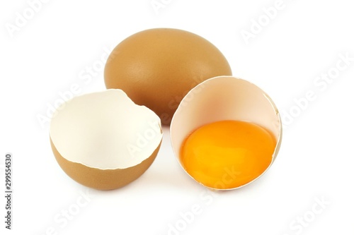 raw eggs isolated on white background