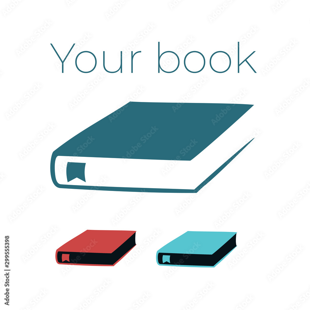 Book icon. Bookmark White and black pages