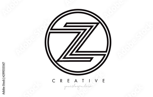 Z Letter Icon Logo Design With Monogram Creative Look. Letter Circle Line Design Vector Illustration.