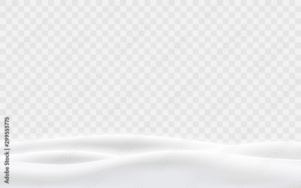 Snowy hills winter background. Landscape with snow covered hills. Vector illustration - obrazy, fototapety, plakaty 