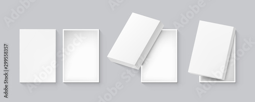 3D White Open Box With Shadow Set