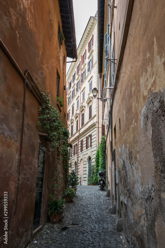 Rome street in the Trastevere neighborhood