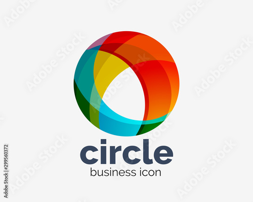 Circle abstract design logotype, round vector logo design template, internet icon with twist or spiral effect