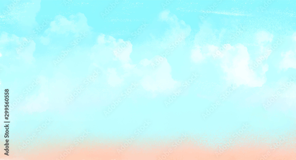 Blue sky watercolor background for your design, watercolor background concept, vector.