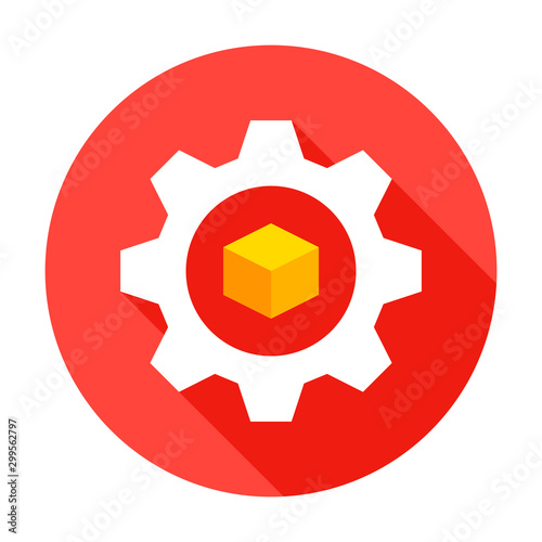 3d Modeling Gear Circle Icon
