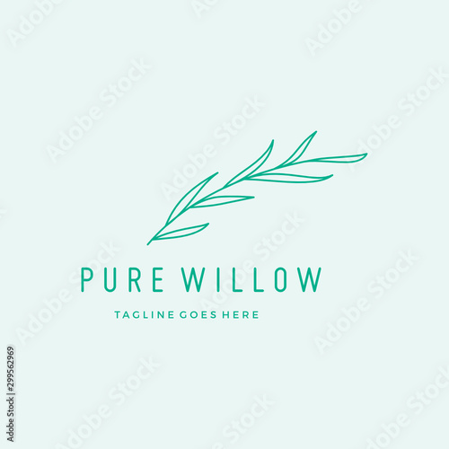 Willow Leaves Spa custom logo design vector icon illustration custom logo design vector