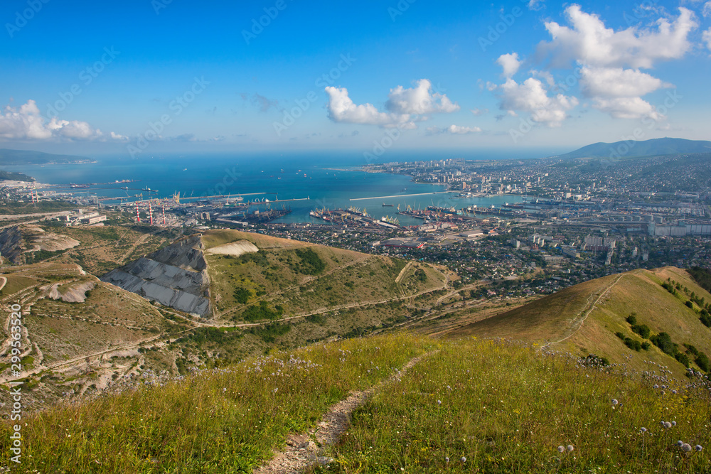 View of the city of Novorossiysk from the mountain