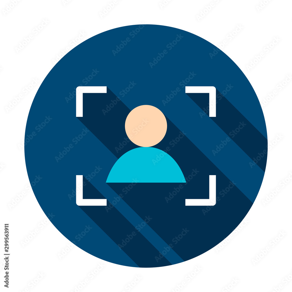 Person Recognition Circle Icon Person Recognition Circle Icon
