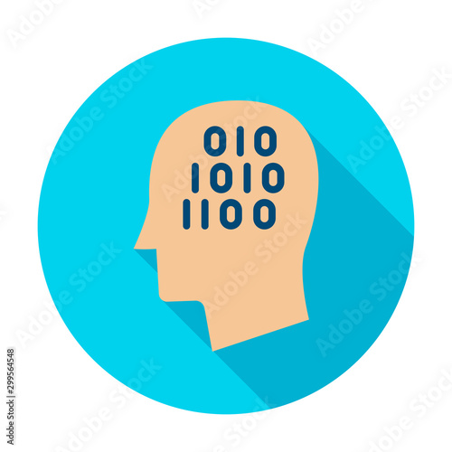 Man Head Binary Code Circle Icon