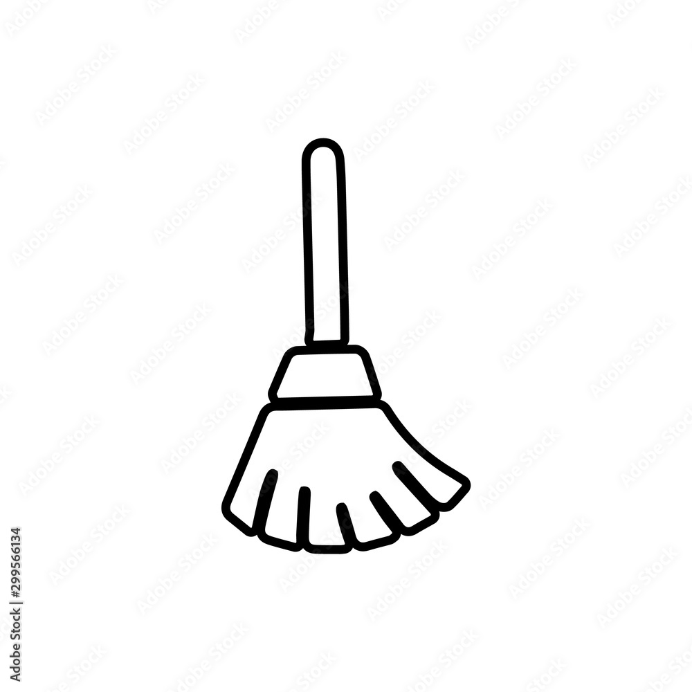 broom icon. vector flat illustration broom icon. vector flat illustration