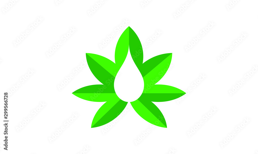 Naklejka premium cannabis or marijuana leaf logo icon for medical or health and pharmacy company, Marijuana leaf logo design template, Cannabis Leaf Logo Design 