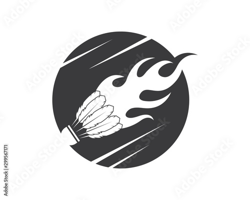 shuttlecock vector icon logo illustration design