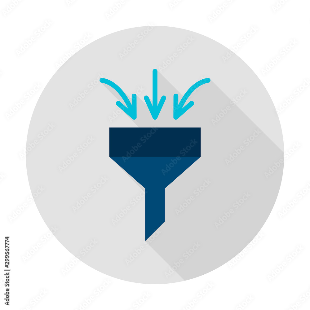 Obraz premium Data Funnel Circle Icon