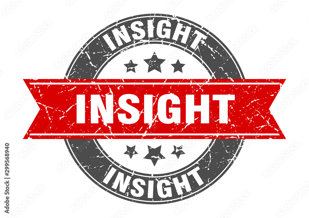 Obraz premium insight round stamp with red ribbon. insight