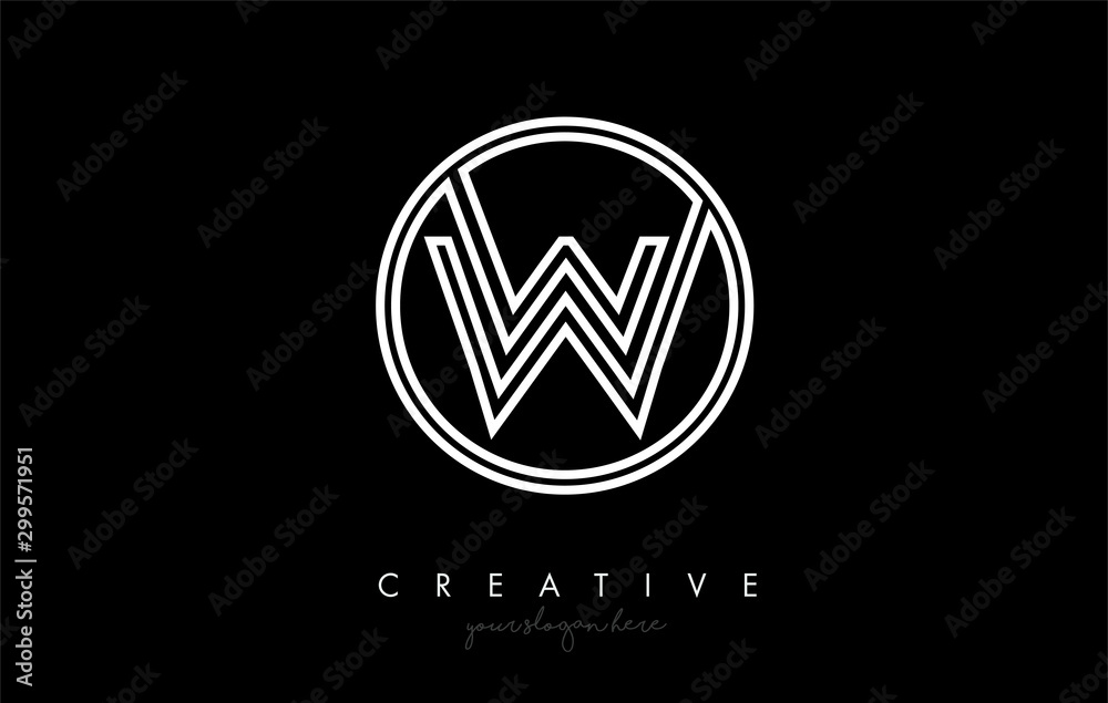 W Letter Icon Logo Design With Monogram Creative Look. Letter Circle Line Design Vector Illustration. W Letter Icon Logo Design With Monogram Creative Look. Letter Circle Line Design Vector Illustration.